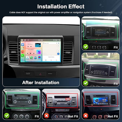 Inefala 8 Core 4+64G Radio for Mitsubishi Lancer 2007-2012 Android 15 CarPlay Stereo Upgrade 10.1" Touch Screen Android Auto Bluetooth GPS 59UI Backup Camera