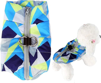 Winter Waterproof Windproof Dog Jacket - Warm Vest Coat for Small & Medium Dogs - Not Suitable for Big Dogs - Blue Large