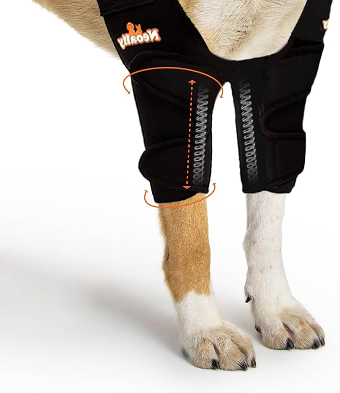 NeoAlly Dog Elbow Support Brace With Metal Inserts for Canine Elbow and Shoulder Support Elbow Hygroma, Dysplasia, Orthosis, Calluses, Pressure Sores and Shoulder Dislocation (Pair, Extra Small)