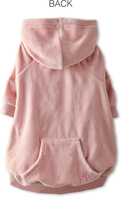 Pet Passion Cooper II Organic Cotton Velour Dog Hoodie Pet Coat for Small, Medium and Large Dogs, Pink, XXX-Small (up to 5lbs)