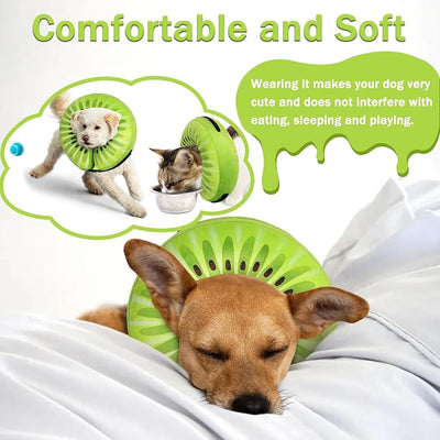 Recovery Donut Collar for Dogs & Cat,Inflatable Dog Cone Collar Alternative After Surgery,Soft Cone for Large Medium Small Dog,Adjustable Pet Neck Donut(Kiwi,L)