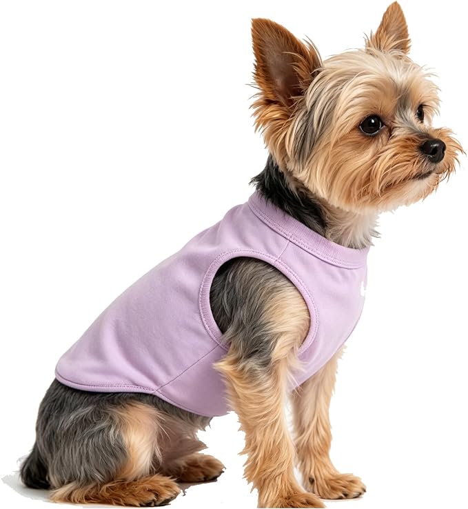 Purple Girl Dog Shirts Blank Pet Apparel Cotton Small Animal Outfit Puppy Clothes Yorkie Apparel (Neck Girth 12.99'')