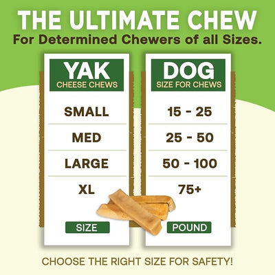 EcoKind Yak Cheese Himalayan Dog Chews, Yak Chews for Large Dogs, Long Lasting Bone for Aggressive Chewers, 3 Ingredient Natural High Protein Treats, No Additives, Lactose Free, XL - 15+ Chews (5 lbs)