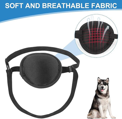 Dog Eye Patch - Protective Cover for Injuries,Post-Surgery Recovery,Adjustable Eye Patch for Small Dogs & Cats (3)
