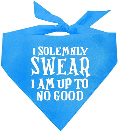 I Solemnly Swear I Am Up to No Good Dog Bandana (Turquoise, XS 1101)
