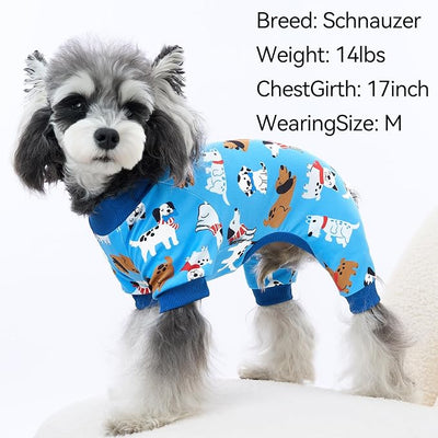 XPUDAC 4 Pack Dog Pajamas Cute Dog Clothes for Small Medium Dogs Boy Stretchy Soft Pjs Jammies Outfit Puppy Onesies for Winter, 2XL