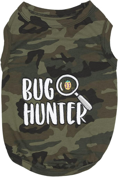 Parisian Pet Dog Shirt – 100% Cotton Shirts for Large Dogs - Sleeveless Puppy Vest – Bug Hunter Pet Apparel – Breathable Pullover Summer Camo Dog Clothes - Stretchy Funny T Shirts for Dogs