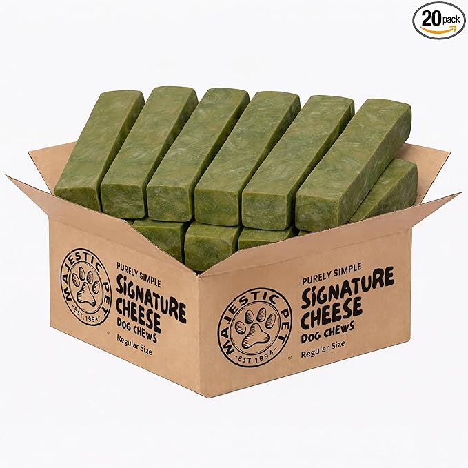 Majestic Pet Himalayan All-Natural Cheese Dog Chews - Long Lasting Dental Chew for Dogs - Healthy Pet Treats with Beneficial Ingredients (Digestive & Immune Support, Regular, 20 Pack)