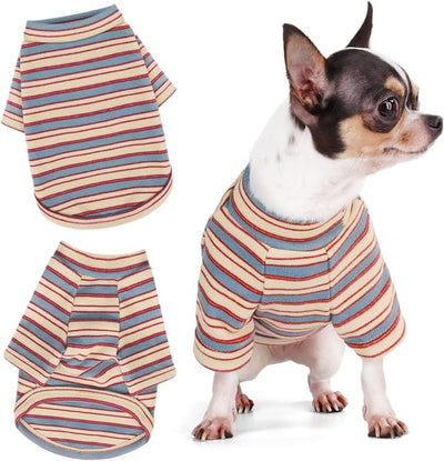 Stylish Striped Block Dog Shirt, Comfortable, Breathable, and Wrinkle-Resistant. Perfect Apparel for Small, Medium, & Large Dogs, a Must-Have for Pet Lovers S