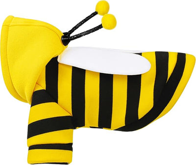 Adorable Bumblebee Halloween Costume Hoodie for Medium Dogs: Featuring Fun Wings and a Cozy Black and Yellow Sweatshirt Design, Perfect for Cosplay and Festive Celebrations! L