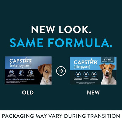 Capstar (Nitenpyram) Fast-Acting Oral Flea Treatment for Dogs 2-25 Lbs, Vet-Recommended Medication Tablets, Flea Tablets for Dogs Start Killing in 30 Minutes, 12 Doses (Includes Two 6-Count Boxes)