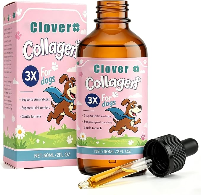 Liquid Collagen for Dogswith Micro Peptide Repair System Liquid Support for Mobility, Skin & Coat, Hip & Joint Care for Small Medium Large Breeds with Hyaluronic Acid & Types I, Ii & Iii Collagen