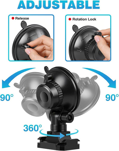 Xislet Magnetic Radar Detector Mount, EZ Quick Release Suction Cup Holder for Escort MAX 360c Redline 360c MAX 3 IX Cobra RAD 700i, 360° Swivel, Heat-Resistant, Universal Straps Included