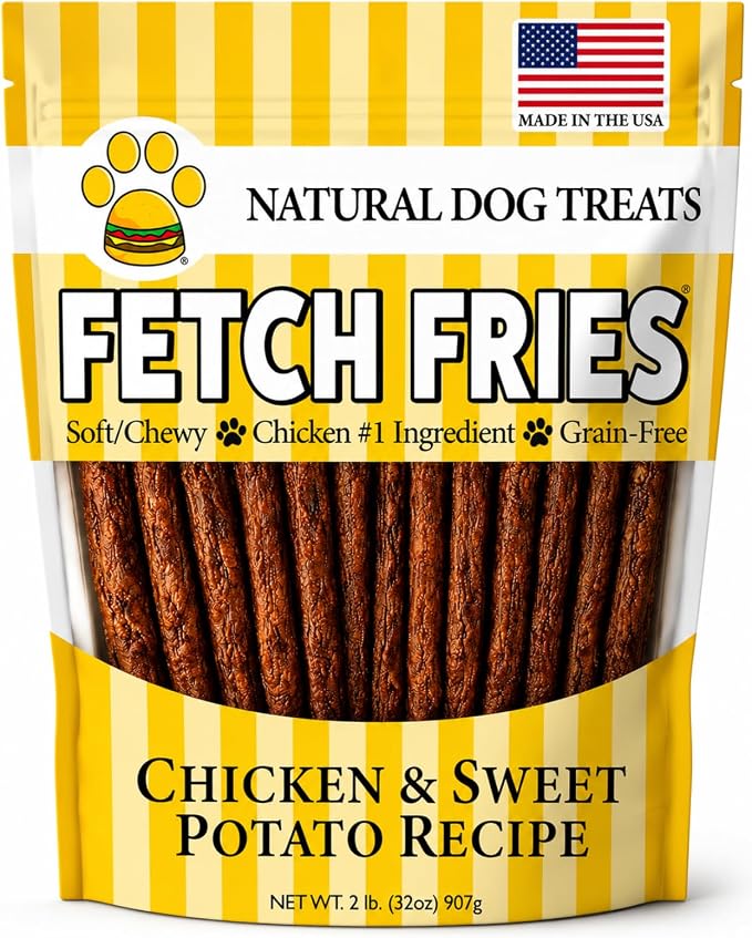 Chicken and Sweet Potato Dog Treats, Soft Chicken Jerky for Small and Large Breeds, Naturally Healthy, Made in The USA (32 oz)