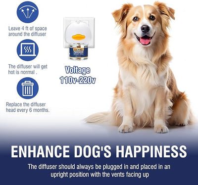Dog Calming Diffuser Refills 6 Pack Pheromone Appeasing Pet Pheromones Refill 48ml to Calm for Anxiety Relief Reduce Aggression Stress Fighting Barking Fit Common Diffusers Plug in 180 Day(Tasteless)