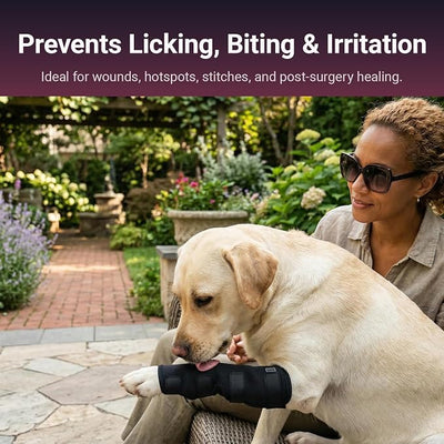 Long Front Leg Brace for Dogs – Anti-Lick Sleeve & Carpal/Wrist Support for Sprains, Arthritis, Wound Protection & Injury Recovery – Soft Adjustable Compression Wrap for Left or Right Front Leg X-L