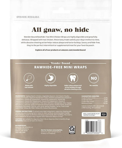 Wonder Bound Chicken Wrapped Mini Sticks - 15 Count - Rawhide-Free Dog Treats, Dental Health Chews for Plaque & Tartar Control, Easy to Digest, Long-Lasting