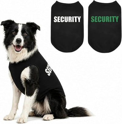 Upgraded Dog Security Shirt Vest for Puppy, Cat, and Dog, Cotton Technical Fabric with Fluorescent Printing, Large Medium Small (E5XL, Black)
