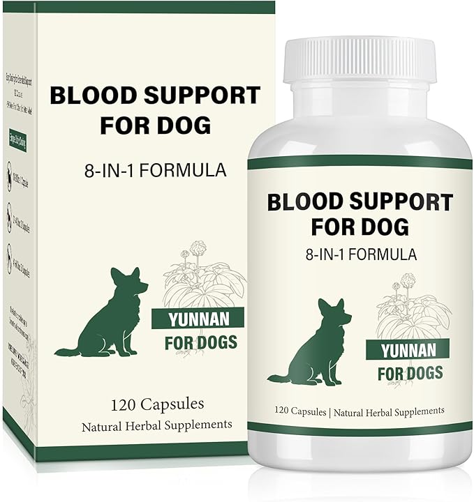 Yunnan Sanqi Herbal Capsules for Dogs – Daily Circulation & Vitality Support, 120 Capsules