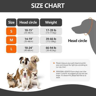 Meifsou Dog Head Wrap - Quiet Ears for Anxiety, Waterproof Dog Calming Hood, No Shake Ear Cover Snoods for Thunder, Lightning, Fireworks, Vet Visits, Polyester and SBR Diving Fabric, Navy Blue, Large