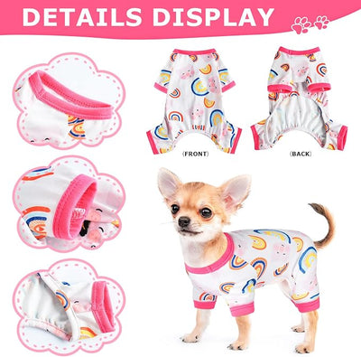 Dog Pajamas Pjs Soft Stretchy Dog Clothes for Small Dogs Girl Boy Medium Size Dogs Spring Summer Puppy Clothes Doggie Onesies Cat Pet Jammies Outfit