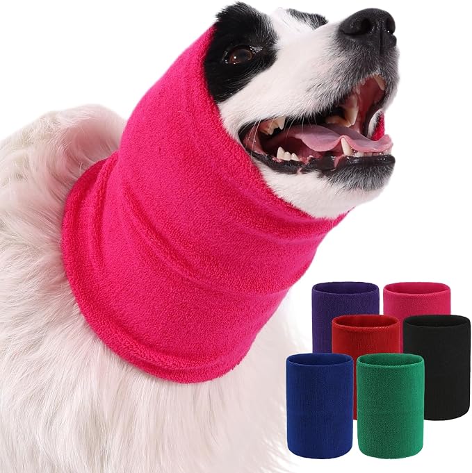 Dog & Cat Calming Band Cat Anxiety Relief Cover,Double Layer Thickened Pet Ears Elastic Neck Band Noise Cancelling Ear Muffs for Anxiety Relief/Noise Protection,Grooming,Thunder,Fireworks