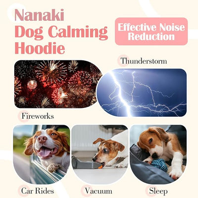 Nanaki Soft Quiet Ears for Dogs Hearing Protection Noise Cancelling-Dog Snood Ear Protector for Eating&Drinking,Dog Headband for Grooming,Ear Flap Wrap for Hematoma,Anxiety Relief, Separation,Pink,L