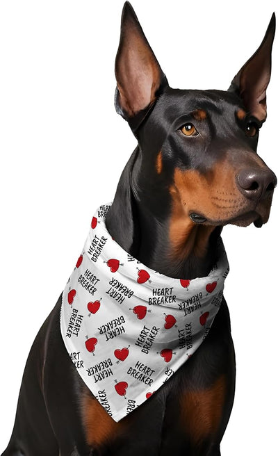 W Brings Bandana for Dogs | This Stunning Gorgeous Design Dog Bandana Scarf is Perfect Styling Accessory for Dogs Large, Medium & Small. One Size Fits All. (Medium - Large, Heartbreaker)
