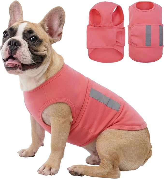 Dog Anxiety Calming Vest, Gentle Compression Anxiety Suit for Dogs, Breathable Dog Calming Wrap for Separation Anxiety, Thunder, Fireworks, Vet Visits, Pink S