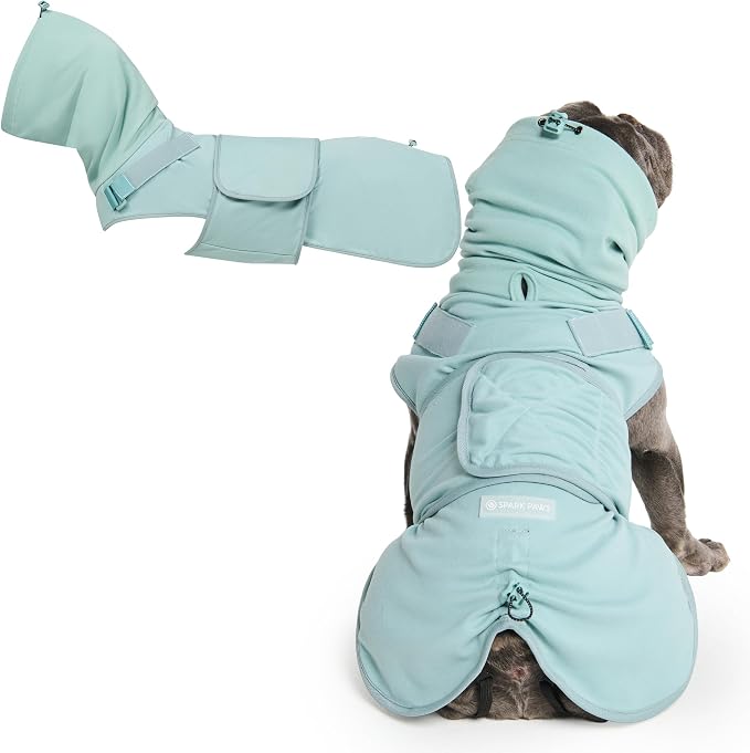 Spark Paws Anxiety Relief Vest for Dogs – Gentle Compression Dog Anxiety Suit, Calming Wrap for Separation Anxiety, Thunder, Fireworks, Suitable for Small Medium and Large Breeds - Teal - Size XL