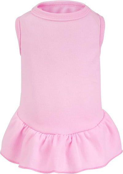 Dog Dresses Cat Skirt Solid Color Dog Clothes Summer Sleeveless Puppy Girl Clothes for Small Pet Dogs Cats (Pink, Small)