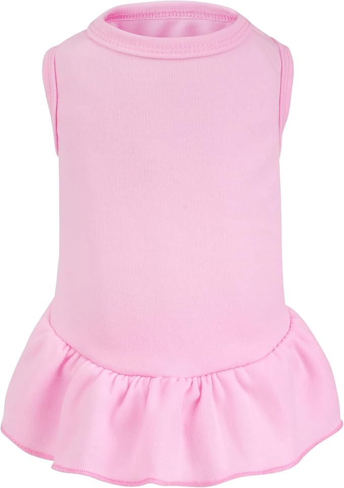 Dog Dresses Cat Skirt Solid Color Dog Clothes Summer Sleeveless Puppy Girl Clothes for Small Pet Dogs Cats (Pink, Medium)