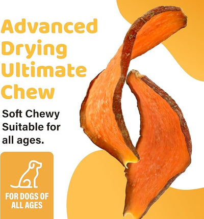 iPaw Sweet Potato Dog Treats, SQF Certified Single Ingredient Dog Treats for Vegetarian, All Natural Human Grade Puppy Chew, Rawhide Alternative, Hypoallergenic, Easy to Digest