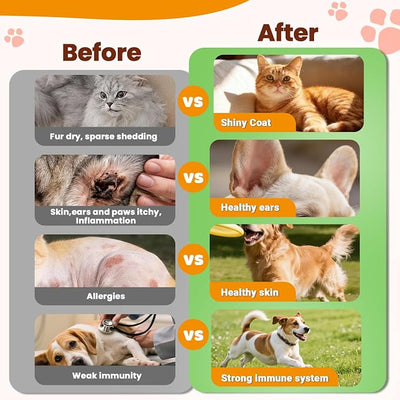 Yeast Infection Treatment for Dogs & Cats-Natural Fast Relief Drop for Itchy Skin, Ears & Paws Redness -Supports Allergy, Inflammation & Immune Health,2 fl oz Salmon Flavor(2 Pack)