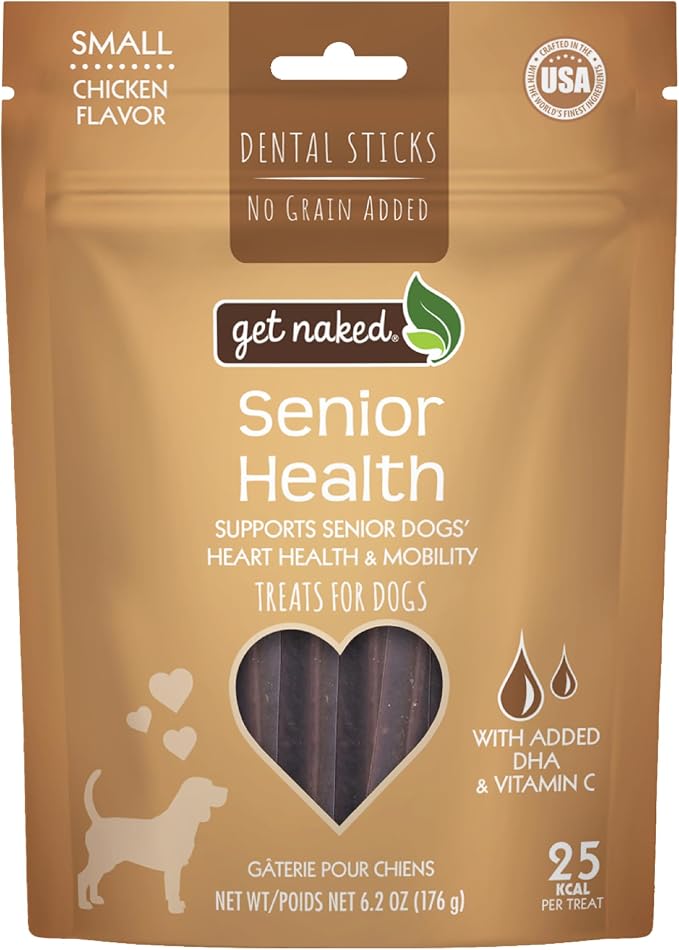 Get Naked Dental Sticks Grain-Free Chicken Flavor Dog Treats, Senior Health Small 6.2-oz Bag