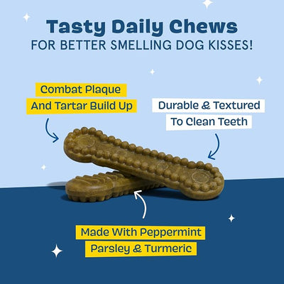 Barkbox Bright Durable Dog Dental Chew Sticks - 15 Dental Chews for Dogs - for Large Breeds (50+ lbs)