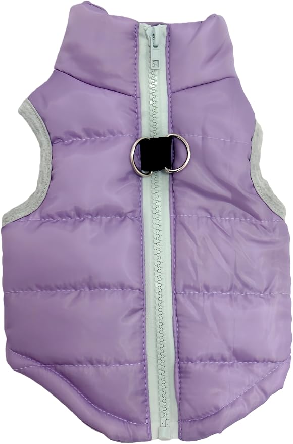 Winter Waterproof Windproof Vest Coat for Small Medium Dogs - Warm Jacket for Cold Weather (Not Suitable for Big Dogs) X-Purple XS