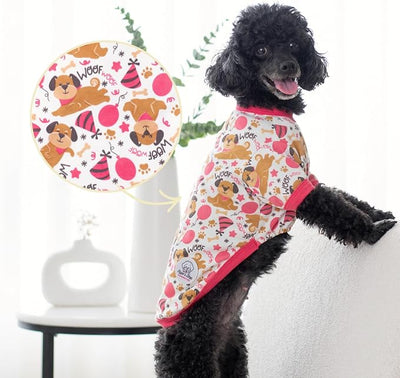 Pippo's Shop 2 Pack Dog Shirt Premium Peruvian Cotton, Fashionable and Cute Pet Apparel, Lightweight Stretch Puppy Soft Breathable T-Shirt (Bee & Pup-Girl Pack, X-Small)