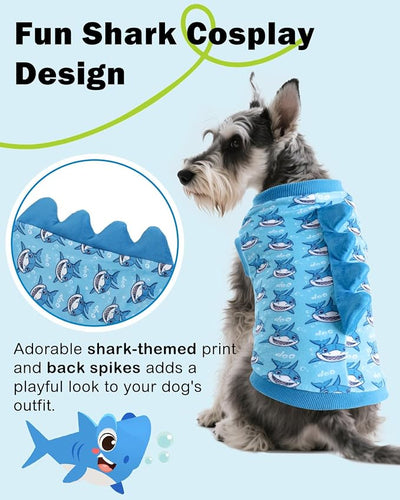 CuteBone Dinosaur Costume Dog Shirt, Stretchy Velvet T-Shirt Clothes for Small Dogs, Soft & Breathable Pet Tee Outfit Cat Apparel for Daily Wear, Cozy Pullover Design Puppy Fashion COSBX04L