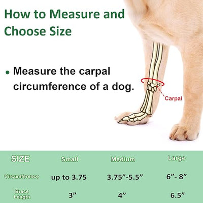 GenetGo Dog Canine Front Leg Brace Paw Compression Sleeve Joint Wraps - Protects Wounds Stop Licking & Prevents Injuries, Sprains Helps with Loss of Stability from Arthritis - Large