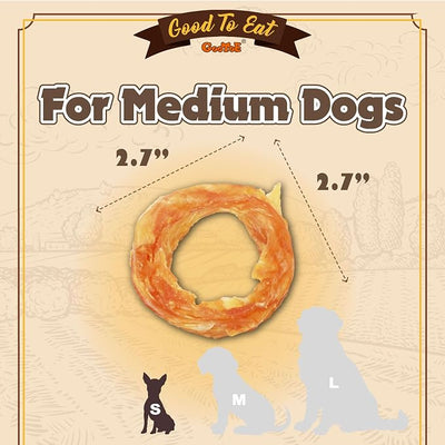 Gootoe Turkey Tendons for Dogs – All-Natural, Hypoallergenic Dog Treats, Rawhide Alternative, Long Lasting Puppy Chews, Healthy Dog Treats for Small Breeds, Ring, 1 lb