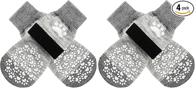 EXPAWLORER Anti Slip Dog Socks to Prevent Licking Paws, Dog Shoes for Hot Pavement, Dog Booties for Small Medium Large Senior Dogs, Traction Control Boots & Paw Protectors for Hardwood Floors