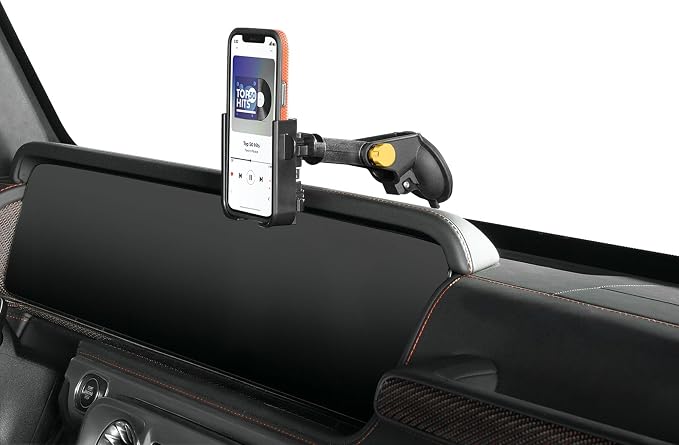 WeatherTech WindshieldFone - Universal Windshield-Mounted Car Phone Holder - Gold Billet Knobs