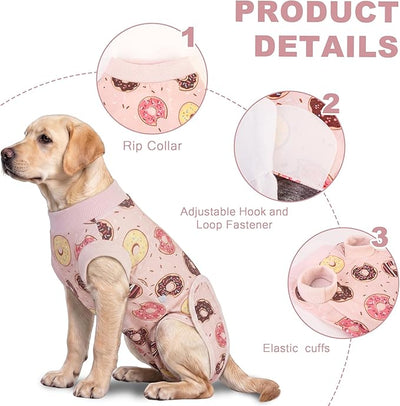 Recovery Suit for Dogs Cats, Dog Surgery Suit for Female Spay Male Neuter | Anti-Licking Dog Cone Alternative Onesie, Dog Surgical Recovery Suit After Abdominal Wounds, Pink, Medium