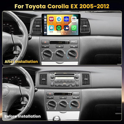 4+128GB Android 15 Car Stereo for Toyota Corolla EX 2005-2012 Wireless Carplay Android Auto, 9 Inch Incell Touch Screen Car Stereo with GPS, Backup Camera, Bluetooth, FM/RDS, EQ, WiFi, SWC | Carplay Android Auto, Mirror Link,9"Incell Touch Screen Car R...