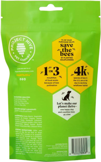 Hive Chew Sticks - Dental Treats for Dogs - Vegetarian, Made with Ground Peanuts & Honey, No Grain or Soy, Cleans Teeth & Freshens Breath (7 oz, Small Dogs - Peanut Butter)