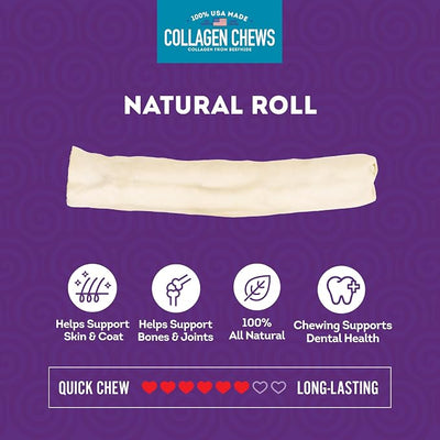 USA Collagen Rolls 9-10" Dog Chew Treats - Natural Flavor, 4 Count/1 Pack