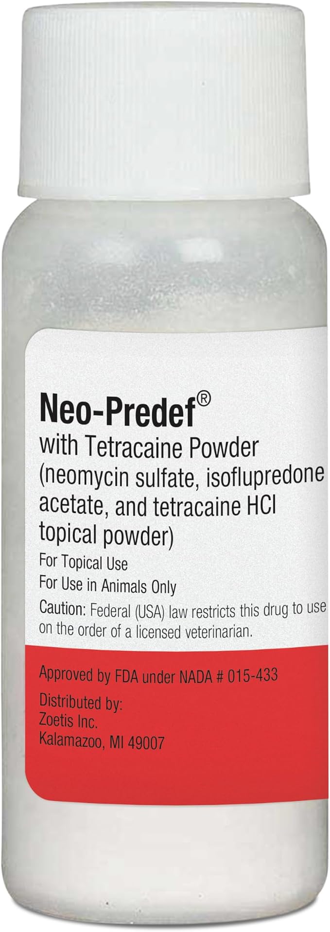 Neo-Predef with Tetracaine (neomycin sulfate, isoflupredone Acetate, tetracaine Hydrochloride Topical Powder) for Dogs & Cats, 15 gm