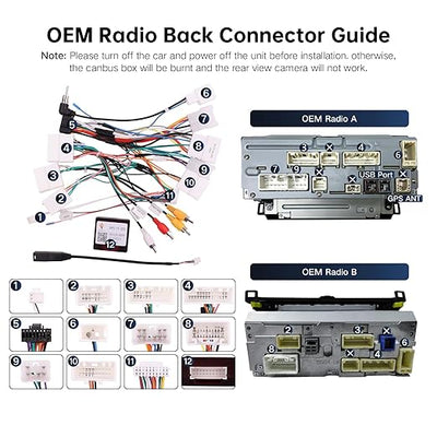16PIN Car Radio Wiring Harness for Toyota Corolla RAV4 Camry 4Runner Tundra Highlander 2014-2018, Aftermarket Stereo Wire Harness with CANBUS Adapter Support JBL, Backup Camera, SWC