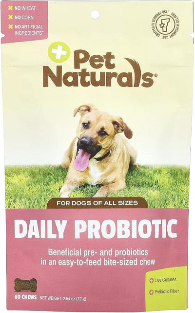 Pet Naturals Daily Probiotic Soft Chews for Dogs, Digestive and Immune Support Supplement, 1 Billion CFU Per Chew, Duck, 60 Count (Pack of 2)
